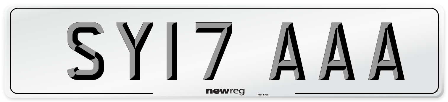 SY17 AAA Number Plate from New Reg